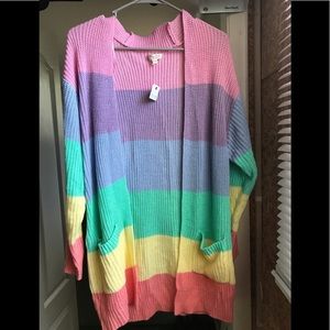 Pastel Multicolor cardigan! Size small. Brand is “Ultra Flirt”